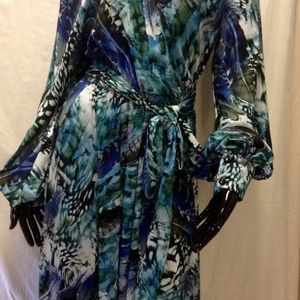 MULTICOLOR MAXI DRESS LONG SLEVE